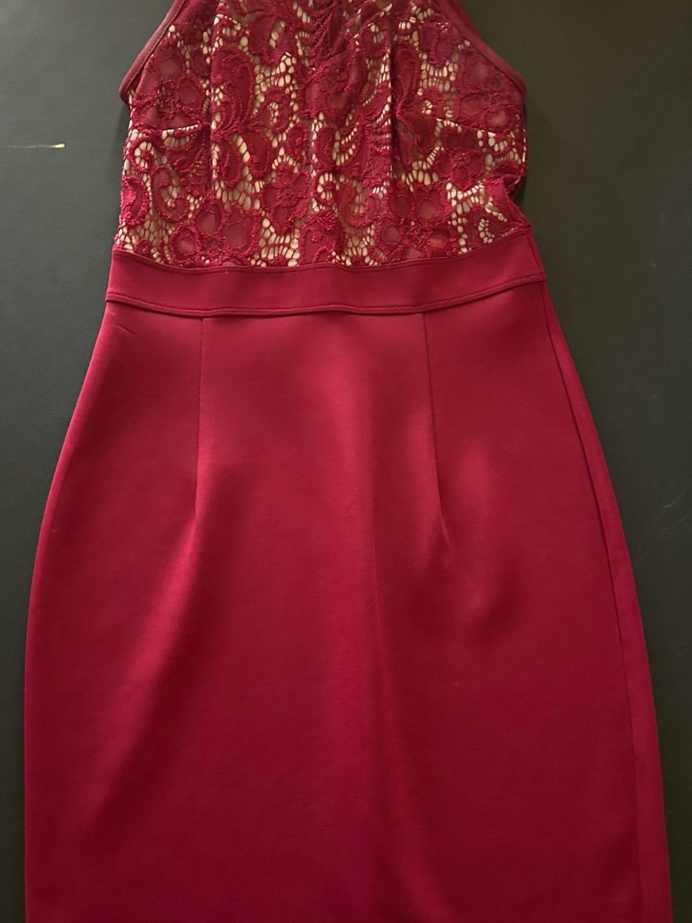 Sweet Storm Wine Lace Bodice Midi Dress